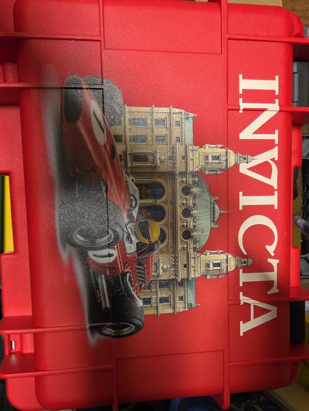 Invicta Red Racing Car & Architectural 8 Slot Wall Case